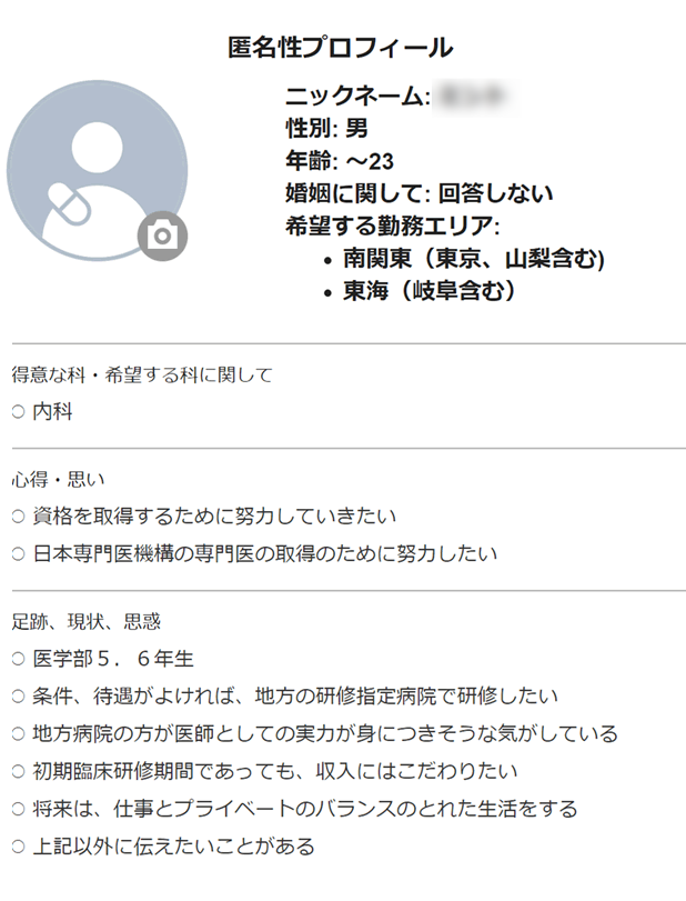 プロフィール例2